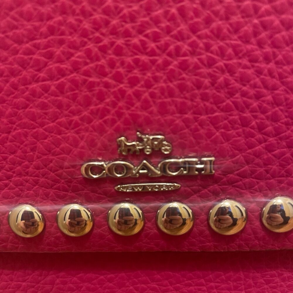 Rasberry Pink studded chain COACH purse - Picture 6 of 6